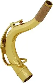 Generic Tenor Saxophone Bent Neck Pipe Mouth 27.5mm b Flat Saxophone Neck Pipe Neck Saxophone Neck Cork Replacement Kit Tenor Bend Neck Baritone Sax Accessories Silver Plated Brass Golden