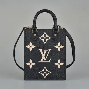 LV M81416 PETIT SAC PLAT壓花LOGO Monogram Empreinte牛皮手提斜背包(迷你/