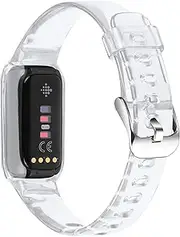 Sporty Wristband Accessories Watch Case Cover Protector Protective Clear TPU Rugged Band Case intended for Fit bit Luxe Bands (Clear)