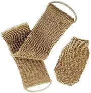 Exfoliating Hemp Back Scrubber, Back Strap with Mitt for Bath Shower Men and Women, Double Sided Available