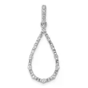 14k White Gold 1/4ct. Real Diamond Teardrop Pendant