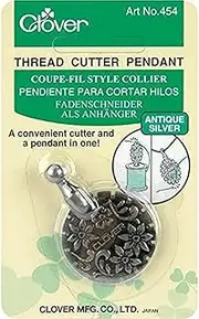 Clover Thread Cutter Pendant, Antique Silver
