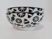 2 Coco + Lola Ceramic 8” X 3” Candy Corn and Peppermint Serving Bowls, New