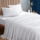 Hotel 2100TC Egyptian Cotton Bed Flat Fitted Sheet Set Single Double Queen King