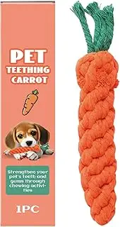 Dog Rope Toy - Cat Carrot Toy | Cute Carrot Dog Toy | Interactive Teether Chew Toy | Chewing Cleaning Rope Dog Toys for Boredom Relief Outdoor Play Enrichment Shape Cat