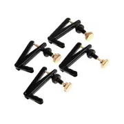 Violin Parts - Black Fine Tuners w Gold Screws 4pcs String Adjuster 1/4-1/2