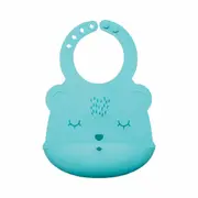 Tiny Twinkle - Silicone Roll-up Bib - Mint Bear