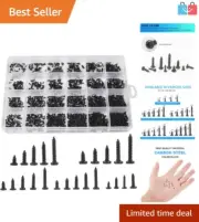 1100-Piece Carbon Steel Tapping Screws Kit for Laptop Repairs - Assorted Sizes