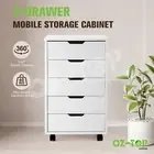 File Cabinet Chest Home Office Storage Cupboard Printer Stand 5 Drawers White