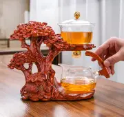 Automatic Teapot Resin Chinese Money Tree Tea Maker Glass Pot Filter Tea Infuser