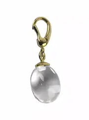 BACCARAT Jewelry Tentation Charm 18K Gold Clear Lead Crystal France New No Box