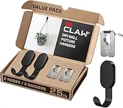 3M Claw 25 lb. Drywall Hooks and Picture Hangers Set, Heavyweight Hanging Solution for Home Décor and Room Decor, 2 Matte Black Hooks and 2 Picture Hangers