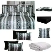 NNEDSZ Big Sleep 8 Pce Bed in a Bag Set Snake Skin Black Double