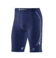 SKINS DNAMIC MENS COMPRESSION HALF TIGHTS - NAVY BLUE