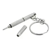 16Pc Multifunctional Keychain Repair Tool Screwdriver Mini Multi Tool Key Ring(Silver)