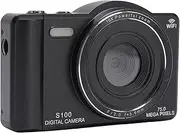 Sxhlseller 4K Digital Camera for Photography, 75MP Vlogging Camera with 2.8 Inch Touch Screen, 16X Digital Zoom, WiFi Autofocus Cameras with Flash for Travel Landscape Portrait (64GB)