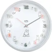 T'S Factory Hanging Wall Clock Gray Miffy Icon 30cm Analog Silent F/S From JPN