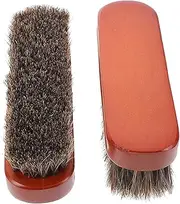 TOVINANNA 2pcs Shoe Brushes with Soft Horse Hair Bristles for Polishing Comfortable Handle Lightweight Versatile Cleaning Tool for Leather Athletic Shoes and Boots