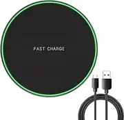 Wireless Charger - Aluminum Alloy Wireless Charging Pad | Fast 15w Max Charger Pad | Fast Wireless Charging Pad with Light Wireless Charger Portable Thin Charging for Travels