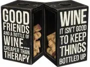 Primitives by Kathy Wine Cork Holder "Good Friends"