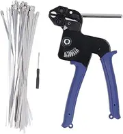 Stainless Steel Cable Tie Tool Set, Heavy Duty Metal Cable Tie Fastening Cutting Tie Metal Zip Ties Heavy Duty Tensioning Cable Cutter for Car Home Electronic Engineering