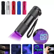 Invisible Ink Marker 395nm Ultra Violet Purple Light UV Torch 9 LED Flashlight