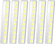 Deitybless 6 Pack LED Motion Sensor Lights, 10 LED Closet Battery Operated Lights, Stick-On Anywhere Magnetic Night Light Bar, Led Safe Light Indoor for Closet Stairs Wardrobe Warm