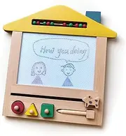 Magnetic Drawing Board & Puzzle Game,Wooden Montessori Toys for Toddler Boys or Girls Ages 3 4 5 6 7 Year Old, Early Education Learning Toy, Erasable Writing & Painting & Doodle Toy