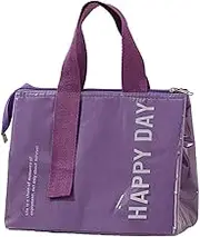 Insulated Lunch Bag with Large Capacity, Durable Oxford Fabric & Aluminum Foil, Portable Thermal Cooler for Outdoor Picnics, Available in Navy, Grey, Green, Purple, Pink - 10.4x6.7x7.9 in