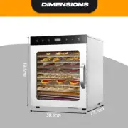 Food Dehydrators Stainless Steel Jerky Dehydrator Fruit Dryer 10 Trays AU
