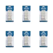 6x 24pc Malli Sewing Snap Buttons Metal Garment Fasteners Assorted Sizes Silver