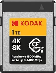 Kodak CFexpress Type B 1TB Memory Card with 1800MBps Read and 1400MBps Write (EKMCFX1TK)