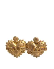 Dolce & Gabbana Gold 925 Sterling Silver DG Heart Men's Cufflink Authentic