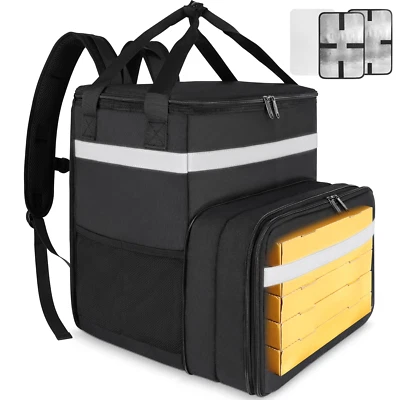 Delivery Backpack, Expandable Insulated Hot Pizza Bags for Delivery Bike, Large