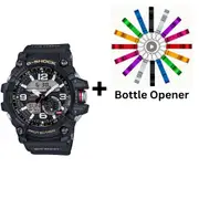 Casio G-Shock Black Twin Sensor Mudmaster GG1000-1A GG-1000-1A Bottle Opener Bundle