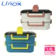 【LINOX】316不鏽鋼隔熱雙層便當盒(顏色隨機出貨)