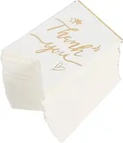 HOUDERCO 100pcs DIY Thank You Tags for Weddings Showers Birthdays Versatile Present Labels with Prepunched Jute Twine for Easy Attachment