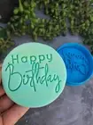 Happy Birthday (Style 4) Cookie Fondant Embosser Stamp & Cookie Cutter