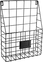 Wall File Organizer - File Storage Rack | Hanging Wall Organizer | Metal Waall Filee Arranger Rack | Modern Hanging Storage Basket For Home Office, Entryway, Bathroom, Or Kitchen Decor