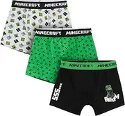[Minecraft] Boys Boxer Shorts, Pack of 3 Boys Underwear - Gifts for Boys, Multicoloured