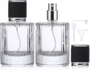 Travel Perfume Refillable Bottle, 2 Pcs 50Ml Perfume Atomiser Glass, Portable Pe
