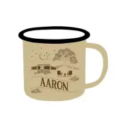 53637 "AARON" PERSONALISED ADVENTURE MUG 425ML ENAMEL COFFEE MUG TEA CUP