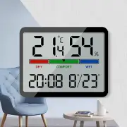 Digital Electronic Alarm Clock Thermometer LCD Large Screen Displays Wall Clock