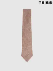 Reiss Soft Brown Elio Linen Textured Tie (F22200) | $120