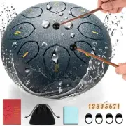 Steel Rain Drum 6" Handpan Drum 8 Notes Tongue with 6 in, Navy blue