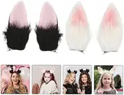 DUJIAOSHOU 2 Pairs Alligator Hairpins Bunny Ears Women Bunny Hair Clips Cosplay Rabbit Ear Headdress Hair Clip Accessories Plush Aldult