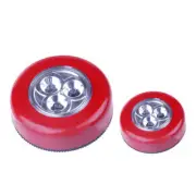 5 Pack Stick-on Push Light 3LED Battery-powered Night Light Red