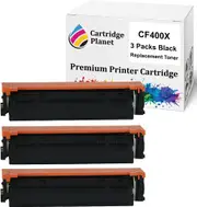 3 Pack Black Compatible Toner Cartridge Replacement for HP 201X CF400X (2,800 Pages) for HP Color Laserjet Pro MFP M252 M252dw M252n M274n M277 M277dw M277n