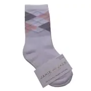 NWT Janie And Jack Argyle Socks 12-24 Months White Diamond Knit Cotton Blend