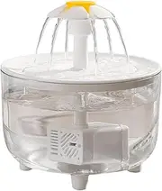 Pet Water Fountain, Dog Automatic Water Dispenser, 1L Food-Grade Flower Spout Cat Drink Feeder, USB Plug-in Filtered Design for Home Use, 5.91x5.91x6.3 inches, White